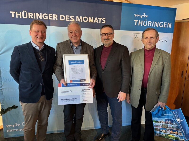 Mathias Moersch wird geehrt &bdquo;Th&uuml;ringer des Monats&ldquo;